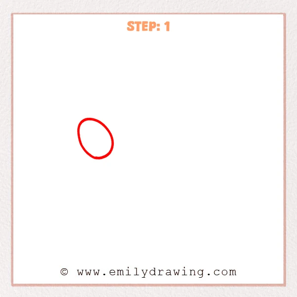 how to draw a paw print - Step 1